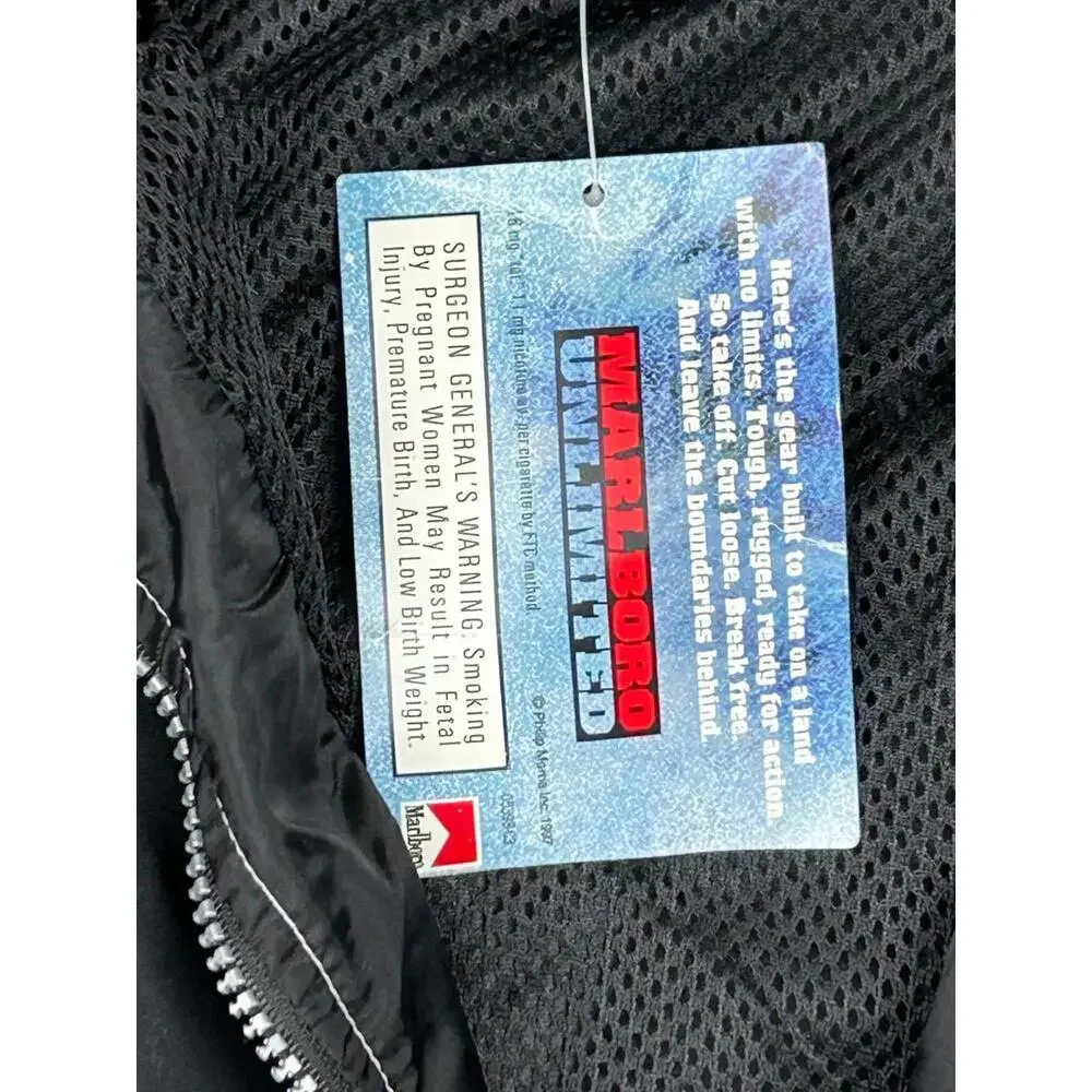 Marlboro Unlimited Full Zip Windbreaker Jacket Mens XXL Black Red Lined NWT - Picture 8 of 15